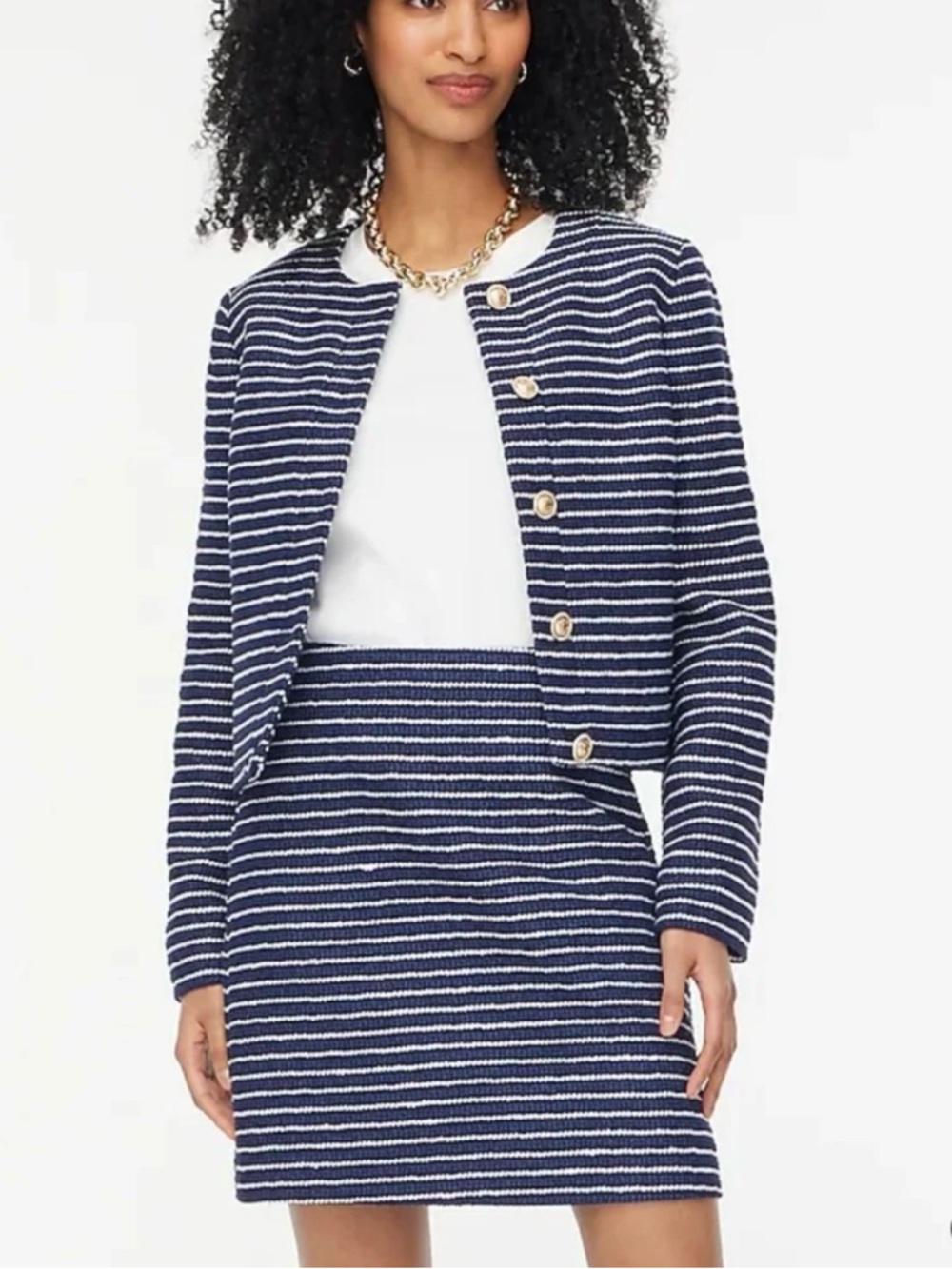 J. Crew Lady Jacket - Navy and White Stripes - Size 8 - Picture 9 of 9